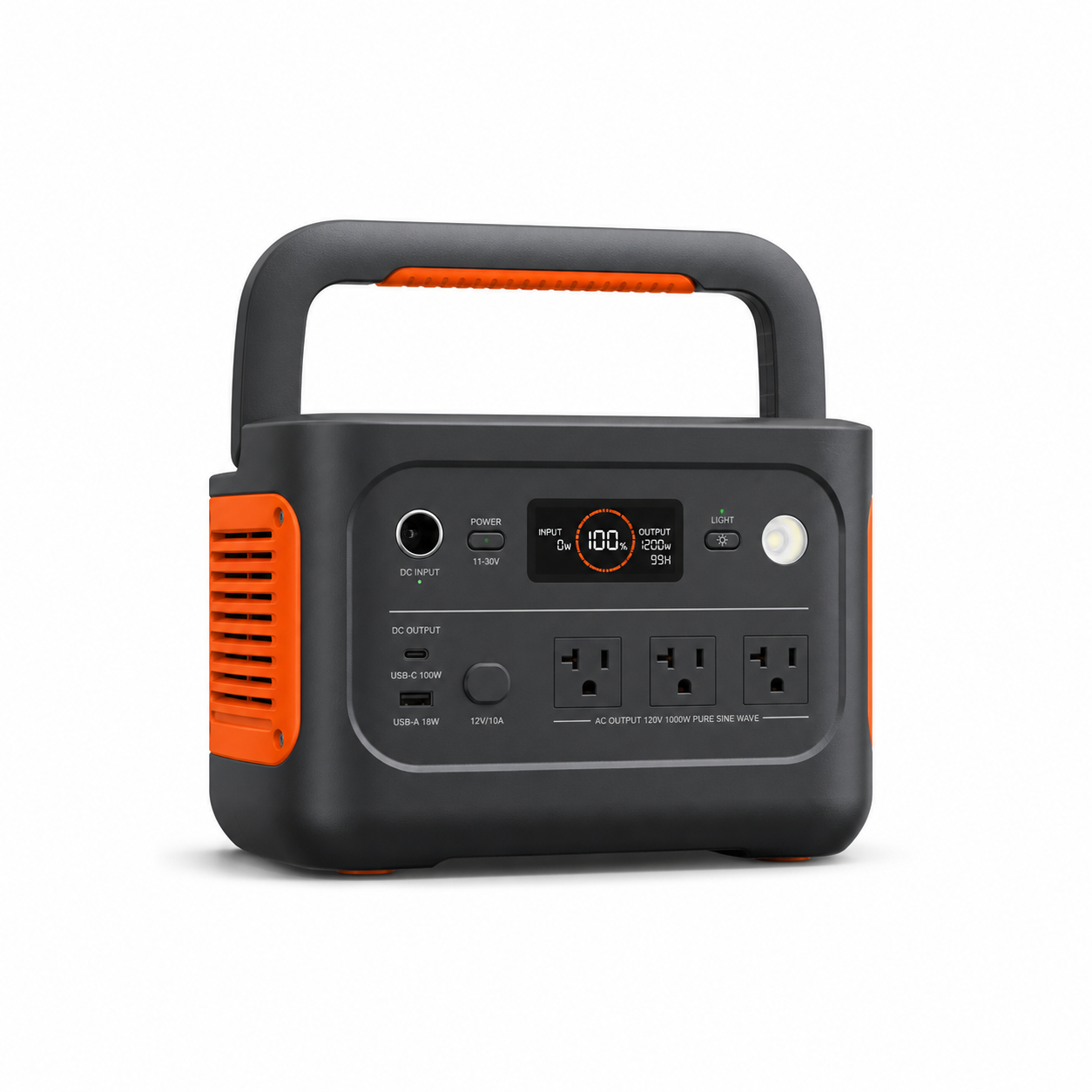 ilustracion de una estacion energia portatil tipo Jackery Explorer 1000 v2