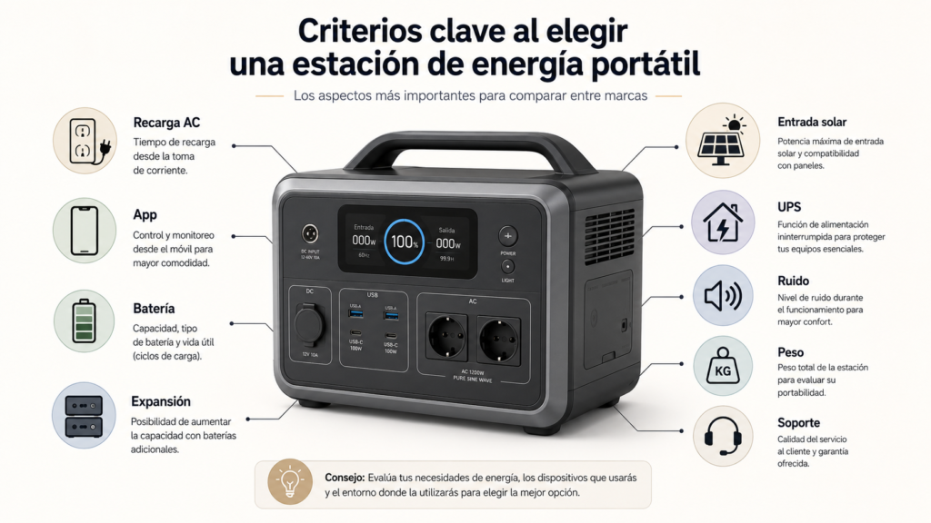 Criterios para comparar EcoFlow y Bluetti antes de comprar
